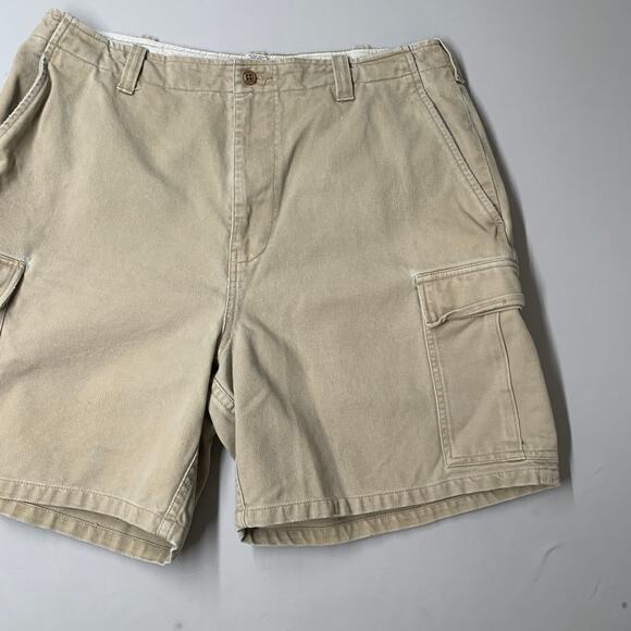Abercrombie Fitch Mens Cargo Shorts 34 Khaki Tan Beige Vintage Pockets 6" - Picture 3 of 9